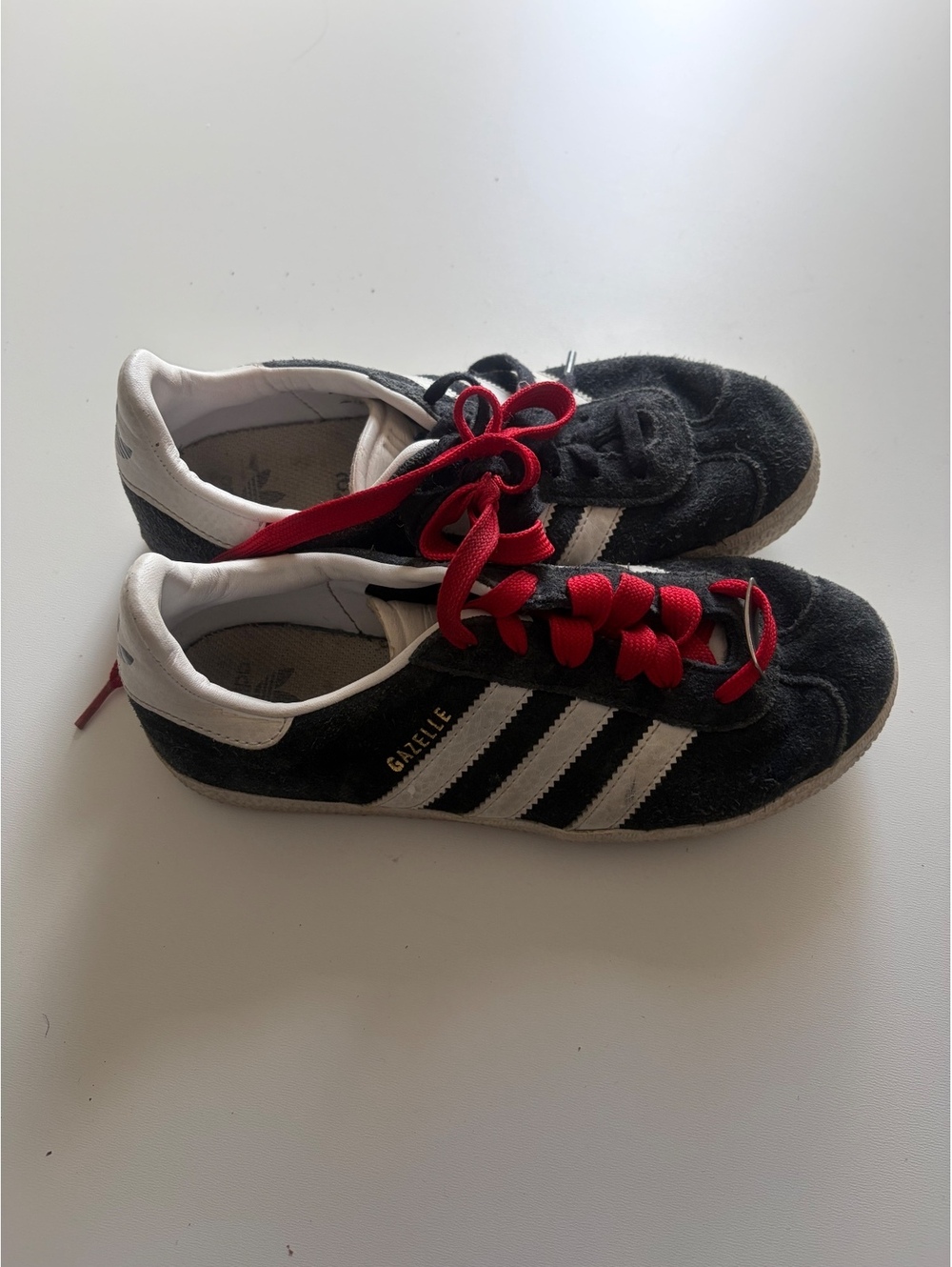 Adidas Gazelle Black Suede Sneakers with White Stripes and M